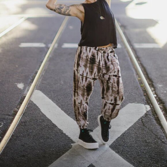 Miami Print Jogger Harem Pant Unisex Skateboard Yoga Travel Drawstring Smoke - Picture 8 of 8